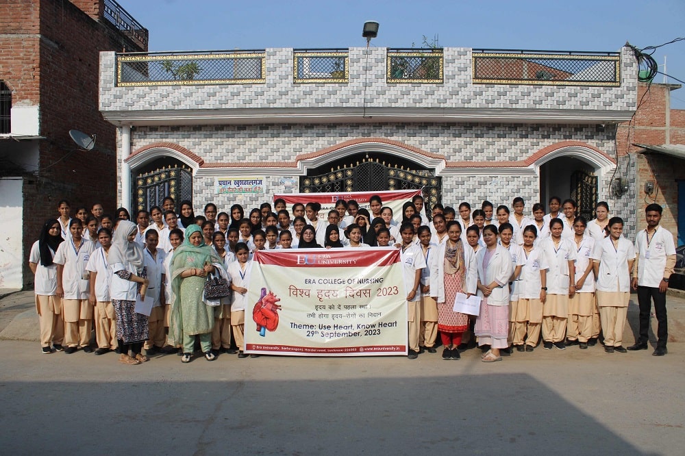 World heart day celebrated by Era college of nursing